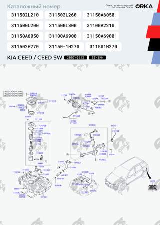 Купить Топливный бак Kia Ceed пластик (bolt-on) Топливный бак Kia Ceed пластик (bolt-on)